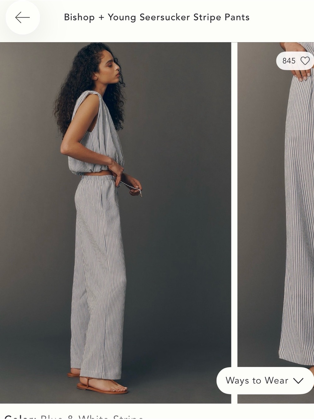 SET Bishop + young Blue/White stripe Pants L. SET includes bubble top L